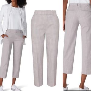 CLUB MONACO Matie Slim Crop Pants NWT Size 6. Taupe/white window pane plaid.